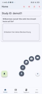 SpaceLog Home Screen