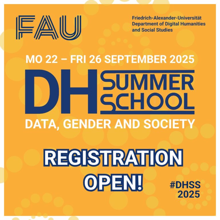 Digital Humanities Summer School 2025: Data, Gender & Society – Registration now open!